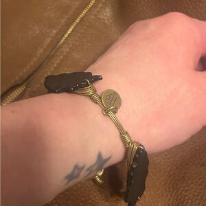 Bourbon & Bow ties Gold and Black Arrowhead Stone Bracelet